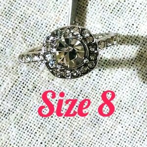 S925 crystal Halo Ring